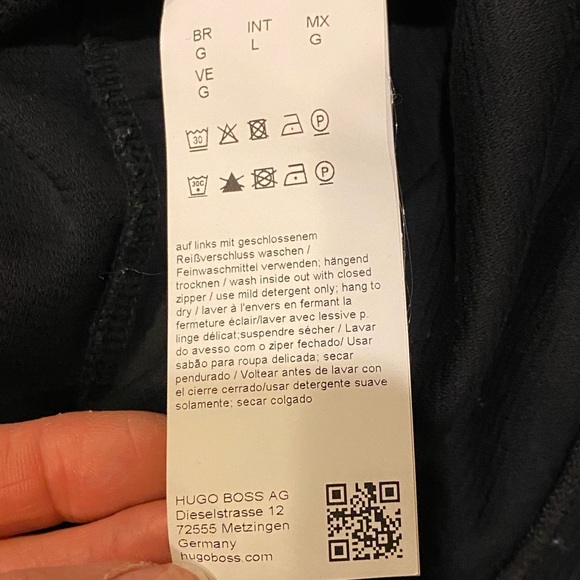 Boss Hugo Boss Mens 1/4 Zip Pullover / Black Ribbed Cotton Sweatshirt  / Size L - Picture 8 of 9